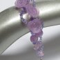 handmade floral purple pattern seed bead open end bracelet#1322pu