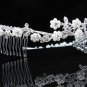 Bridal Wedding Tiara,Elegant Silver Crystal Floral Pearl Swarovski Bride tiara 377