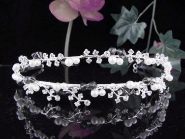 Sparkle Wedding Tiara,Elegant Princess Silver Twin Vine Rhinestone Bride Bridal tiara 4054bk