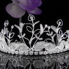 Huge Floral Wedding Tiara,Elegant Princess Silver Rhinestone Bride Headpiece Bridal tiara 4161s