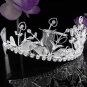 Huge Floral Wedding Tiara,Elegant Princess Silver Rhinestone Bride Headpiece Bridal tiara 4161s