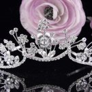 Floral Wedding Tiara,Elegant Princess Silver Rhinestone Bride Headpiece Bridal tiara 4867