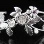 Handmade Stunning Wedding Tiara,Elegant Floral Silver Rhinestone Bride Headpiece Bridal tiara 5524