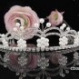 Stunning Wedding Tiara,Silver Rhinestone Daisy Pearl Bride Headpiece, Bridal tiara 802