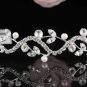 Sparkle Crystal Pearl Rhinestone Bridal Tiara;Serpent Wedding regal 874