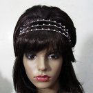 Crystal Bridal Tiara;Silver Triple Row Rhinestone Wedding Headband Comb 947s