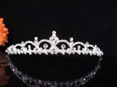 Bridal Tiara;Princess Silver Rhinestone Wedding Headpiece Comb 352