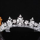The Queen Silver Crystal Wedding Tiara,Bridal Headpiece,Comb 428