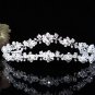 Double vine Silver Crystal Wedding Headpiece ,Floral Bridal Tiara,Comb 594