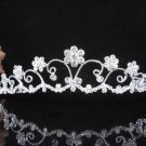 Elegance Silver Crystal Wedding Headpiece,Filigree Bridal Tiara,Comb 541s