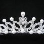 Elegance Silver Crystal Wedding Headpiece,Filigree Pearl Bridal Tiara,Comb 779