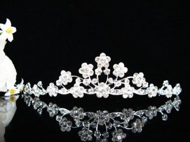 Silver Alloy Pearl Wedding Headpiece,Gorgeous Bridal Tiara,Floral Crown 1312