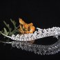 Crystal Grey Bugle Wedding Headpiece ;elegance Silver Bridal Tiara 1561