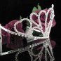 Huge Sweet 15 Crystal Happy Birthday Tiara ;Delicate Silver Sweetheart Crown Regal #53