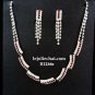 Fashion Jewelry;Silver Bridal Necklace Set;Rhinestone Wedding Clip Earring Necklace #1266r