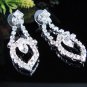 Silver elegance Jewelry set; Bridal Necklace Set;Rhinestone Wedding pin Earring Necklace #1255