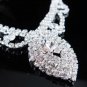 Silver elegance Jewelry set; Bridal Necklace Set;Rhinestone Wedding pin Earring Necklace #1255