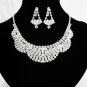 Bridal Necklace Set;Silver elegance Jewelry set;Rhinestone Wedding clip Earring Necklace #1905