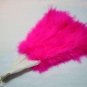 Handmade Rooster dyed fuchsia marabou thick feather Fan;Bridal Party Chandelle Fluffy Fan#8