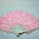 Handmade Rooster pink marabou thick feather Fan;Bridal Party Chandelle Fluffy Fan#11