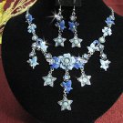 Bridal Necklace Set;Copper Floral jewelry set;sparkle;Rhinestone Wedding Hook Earring set #577b
