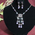 Bridal Necklace Set;Alloy Color jewelry set;sparkle;Rhinestone Wedding Pin Earring set #590