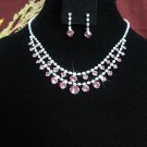 Fashion jewelry necklace set;Bridal Necklace Set;sparkle;Rhinestone Wedding clip Earring set#3883