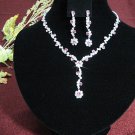 Fashion jewelry necklace set;Bridal Necklace Set;sparkle;Rhinestone Wedding clip Earring set#4179