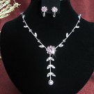 Fashion jewelry necklace set;Bridal Necklace Set;sparkle;Rhinestone Wedding clip Earring set#4396pu