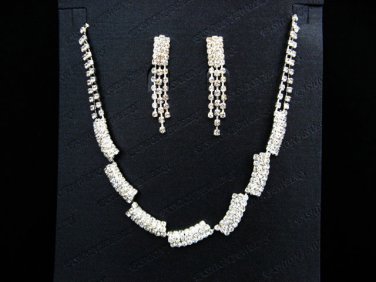 Bridal Necklace Set;Elegance Clip Earring set; Fashion jewelry necklace set #1266s