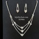 Elegance Clip Earring set; Bridal Necklace Set;Fashion jewelry necklace set #1946s