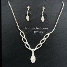 Elegance Clip Earring set; Bridal Necklace Set;Dangle Fashion jewelry necklace set #2375