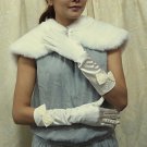 Satin Ivory Bridal Gloves ;Elbow cute bow Party Bride Gloves #78i