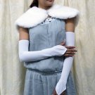 Satin white Bridal Gloves ;fingerless Plain Bride Gloves #120w