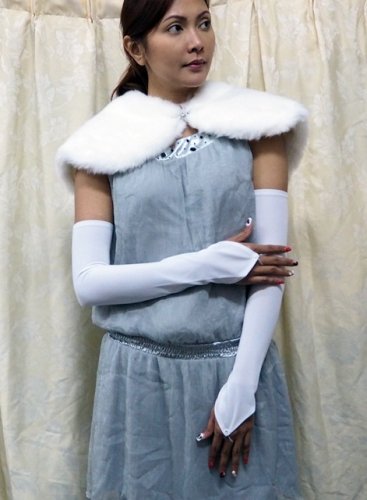 Satin white Bridal Gloves ;fingerless Plain Bride Gloves #120w