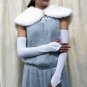 Satin white Bridal Gloves ;fingerless Plain Bride Gloves #120w