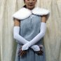 Satin white Bridal Gloves ;fingerless Plain Bride Gloves #120w