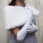 Lycra white Bridal Gloves ;French Lace Pearl Bride Gloves #46