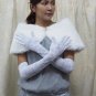 white Bridal Gloves ;French Lace Elastic Floral Pattern Bride Gloves #76