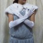white Bridal Gloves ;Satin Pattern Elbow Bride Gloves #82