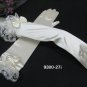 Ivory Cute bow Bridal Gloves ;Satin Elbow Lace Bride Gloves #27i