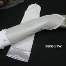 White Finger-less Bridal Gloves ;Satin Lycra Elbow Pearl Bride Gloves #37w
