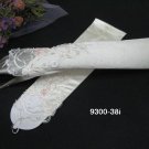 Ivory Finger-less Bridal Gloves ;Satin Elbow French Lace Pearl Bride Gloves #38i