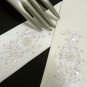 Ivory Bridal Gloves ;Satin finger-less French Lace Pearl Bride Gloves #66i