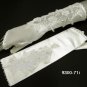 Ivory Bridal Gloves ;Satin finger-less French Lace Pearl Bride Gloves #71i