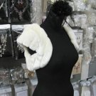 Ivory Faux Fur Shrug Shawl ;Wedding Wrap;Bridal Scarf #sh2