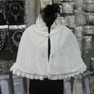 Ivory Faux Fur Shrug Shawl ;Wedding Wrap;Bridal Scarf #sh3