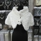 Handmade Ivory Faux Fur Shrug Shawl ;Wedding Wrap;Bridal Scarf #sh5