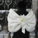 Handmade Ivory Faux Fur Shrug Shawl ;Wedding Wrap;Bridal Scarf #sh7