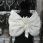 Handmade Ivory Faux Fur Shrug Shawl ;Wedding Wrap;Bridal Scarf #sh7